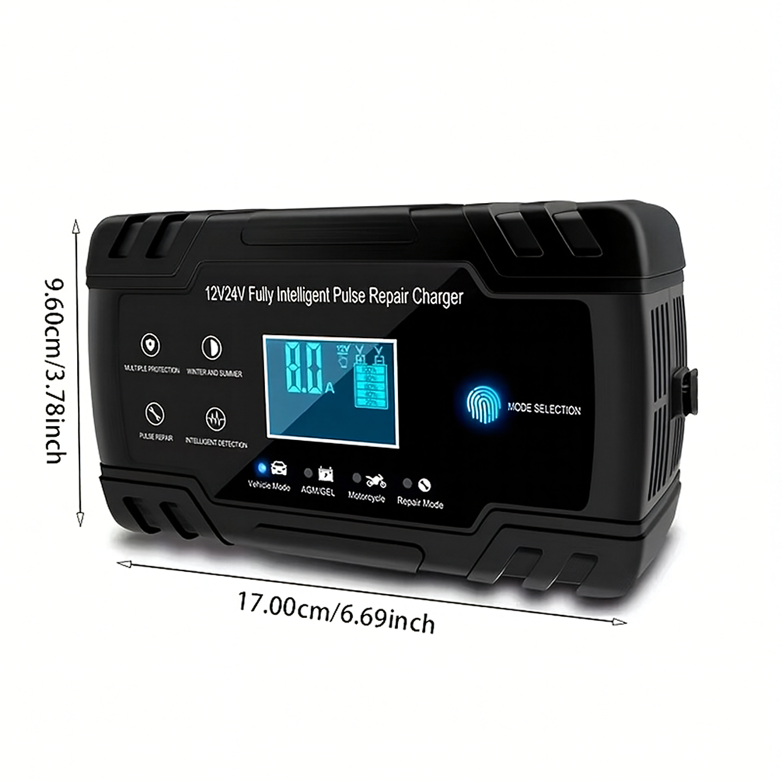 Mocny Inteligentny Prostownik Ładowarka do Akumulatorów 12V 24V 4A 8A Klemy - obrazek 3