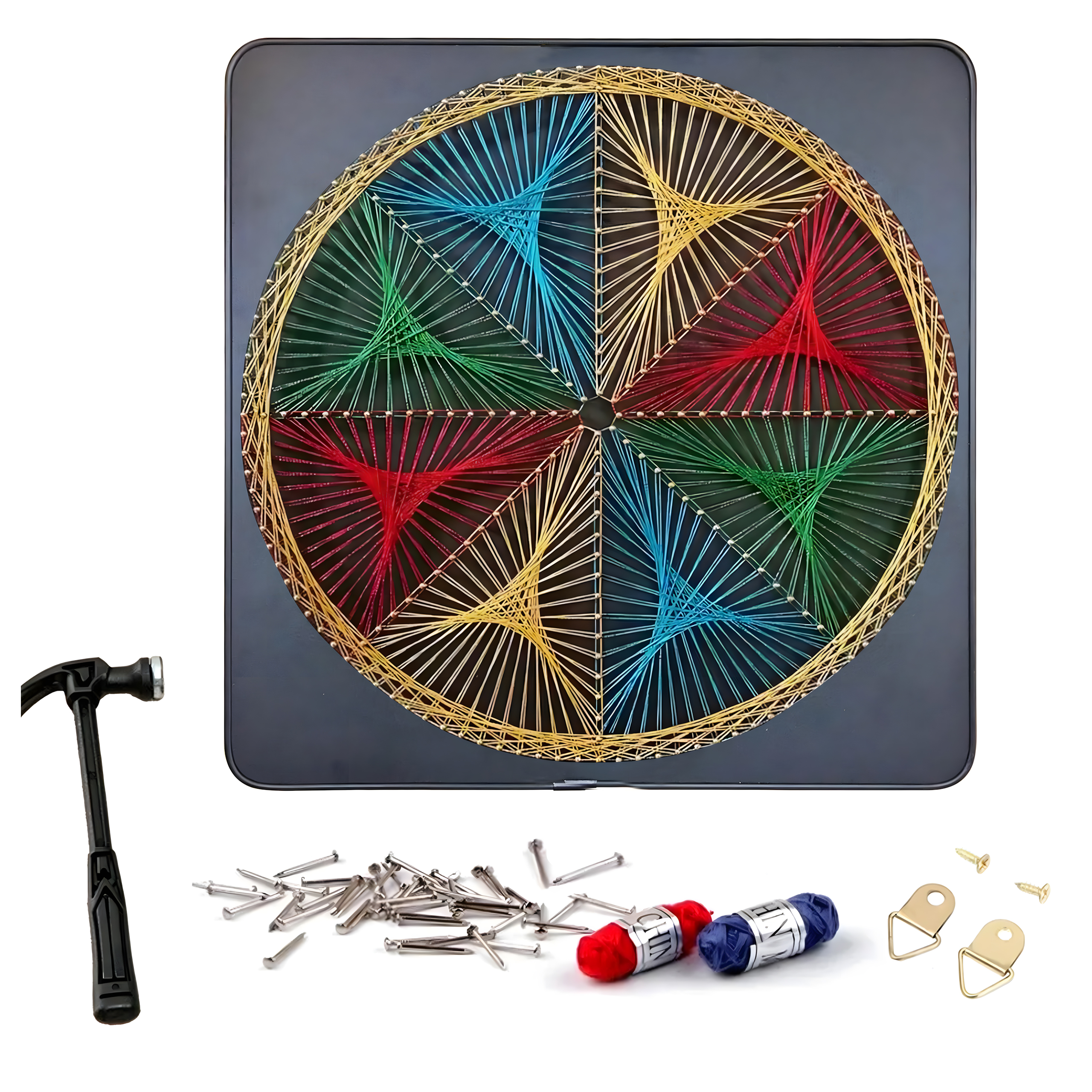 Zestaw Kreatywny Do String Art Przeplatanka Obraz z Nici Ramka 30x30cm