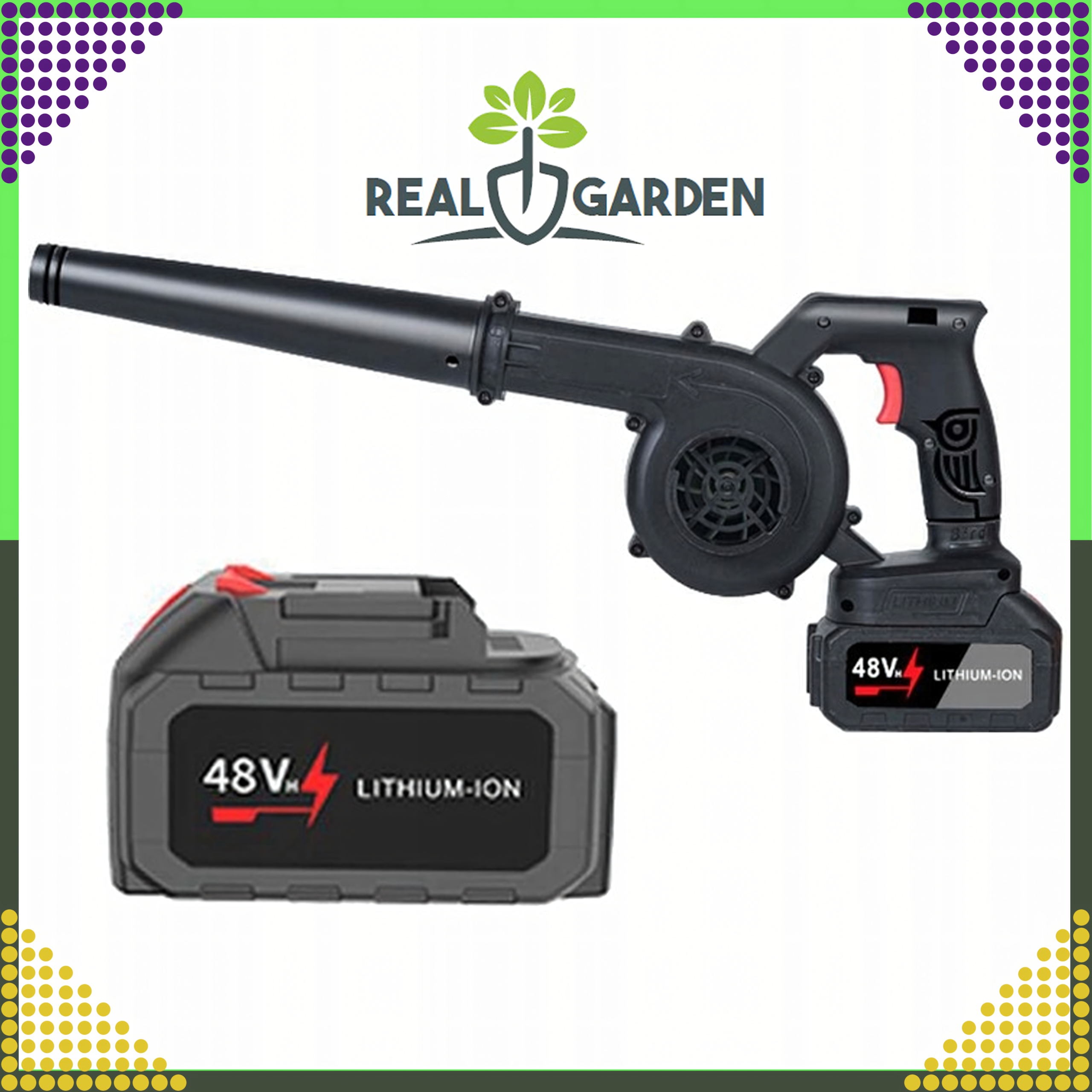 Mocna Dmuchawa Akumulatorowa Ręczna Odkurzacz Ogrodowy do Liści 2w1 - obrazek 3