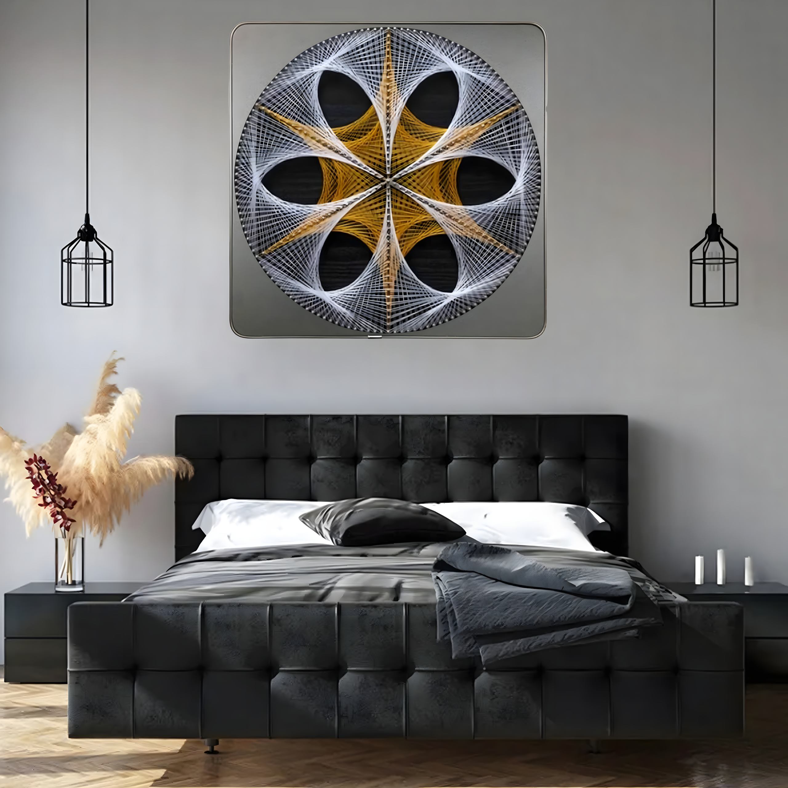 Zestaw Kreatywny Do String Art Przeplatanka Obraz z Nici Ramka 40x40 cm - obrazek 2