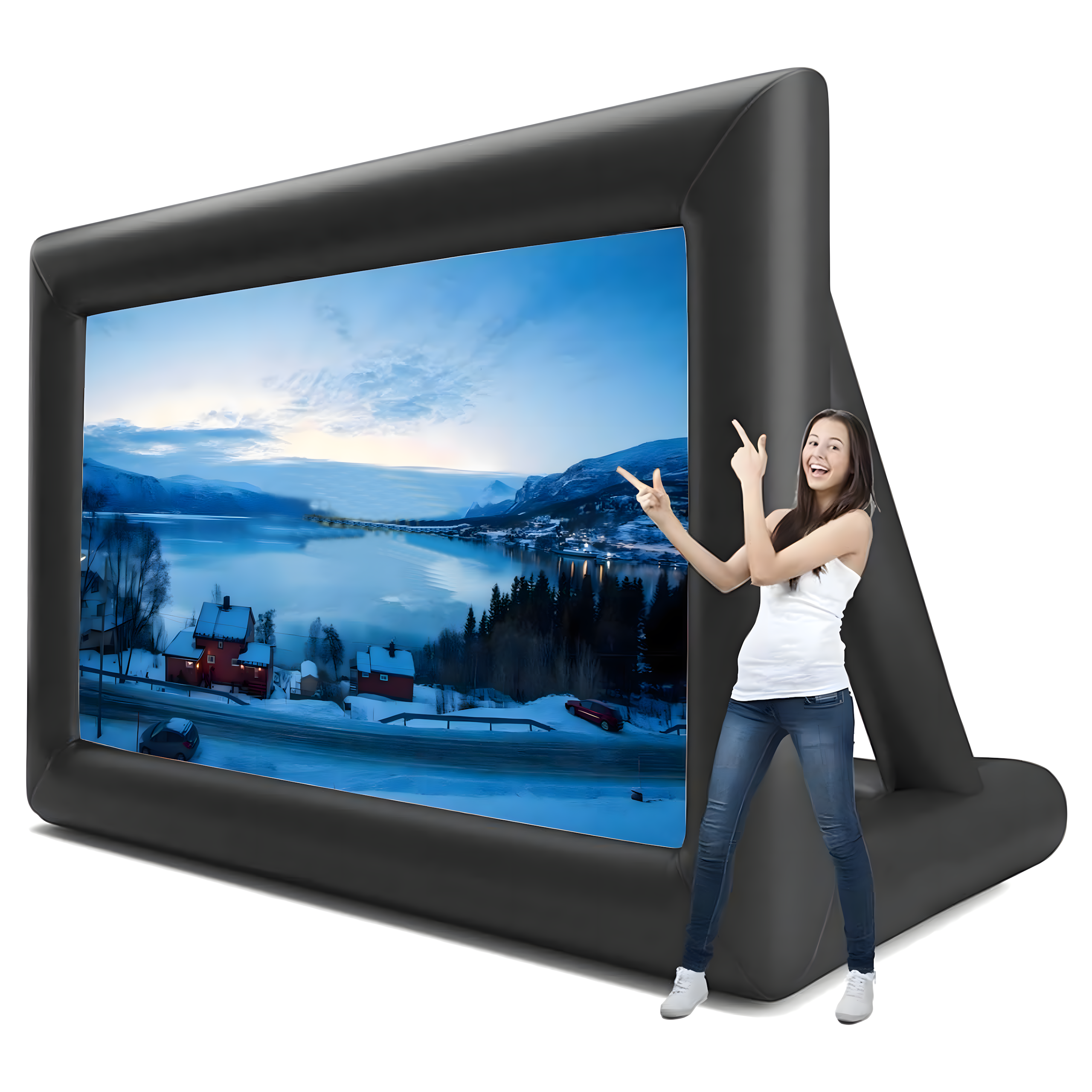 Duży Dmuchany Ekran FIlmowy Projekcyjny do Projektora KINO z Dmuchawą - obrazek 2