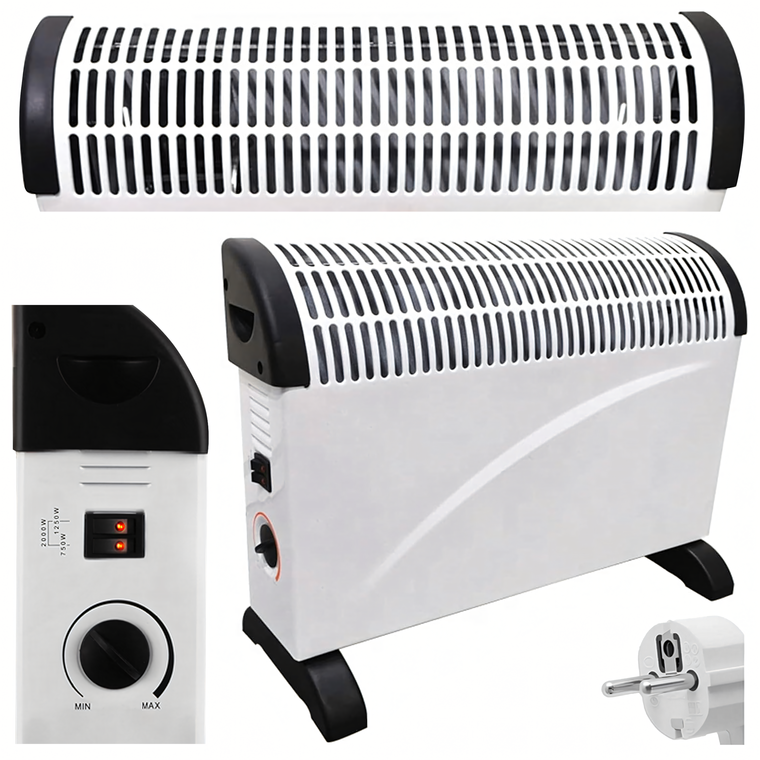 Grzejnik Elektryczny Konwektorowy 2000W Farelka Energoosczędny Termostat