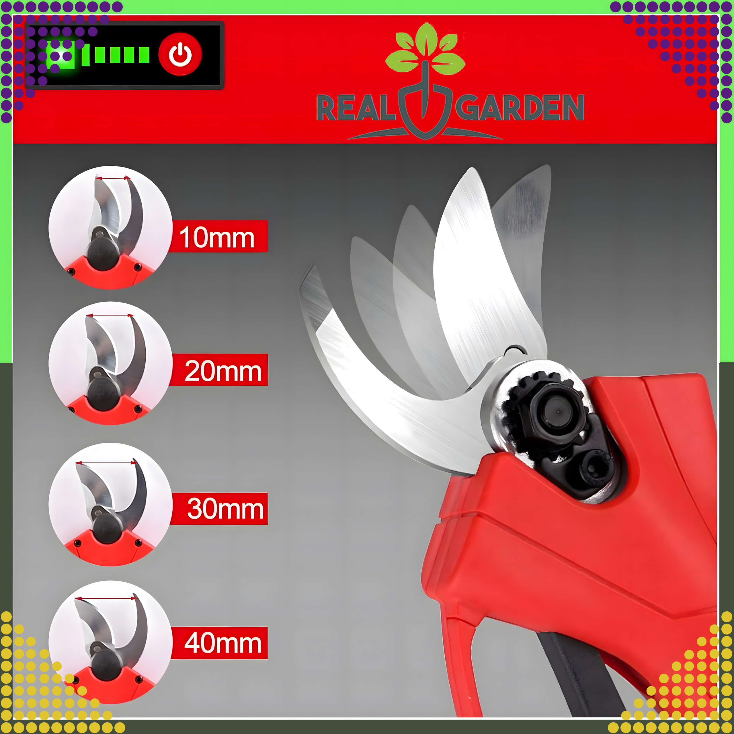 Sekator Ogrodowy Akumulatorowy Elektryczny Nożyce do Ogrodu Akumulator - obrazek 4