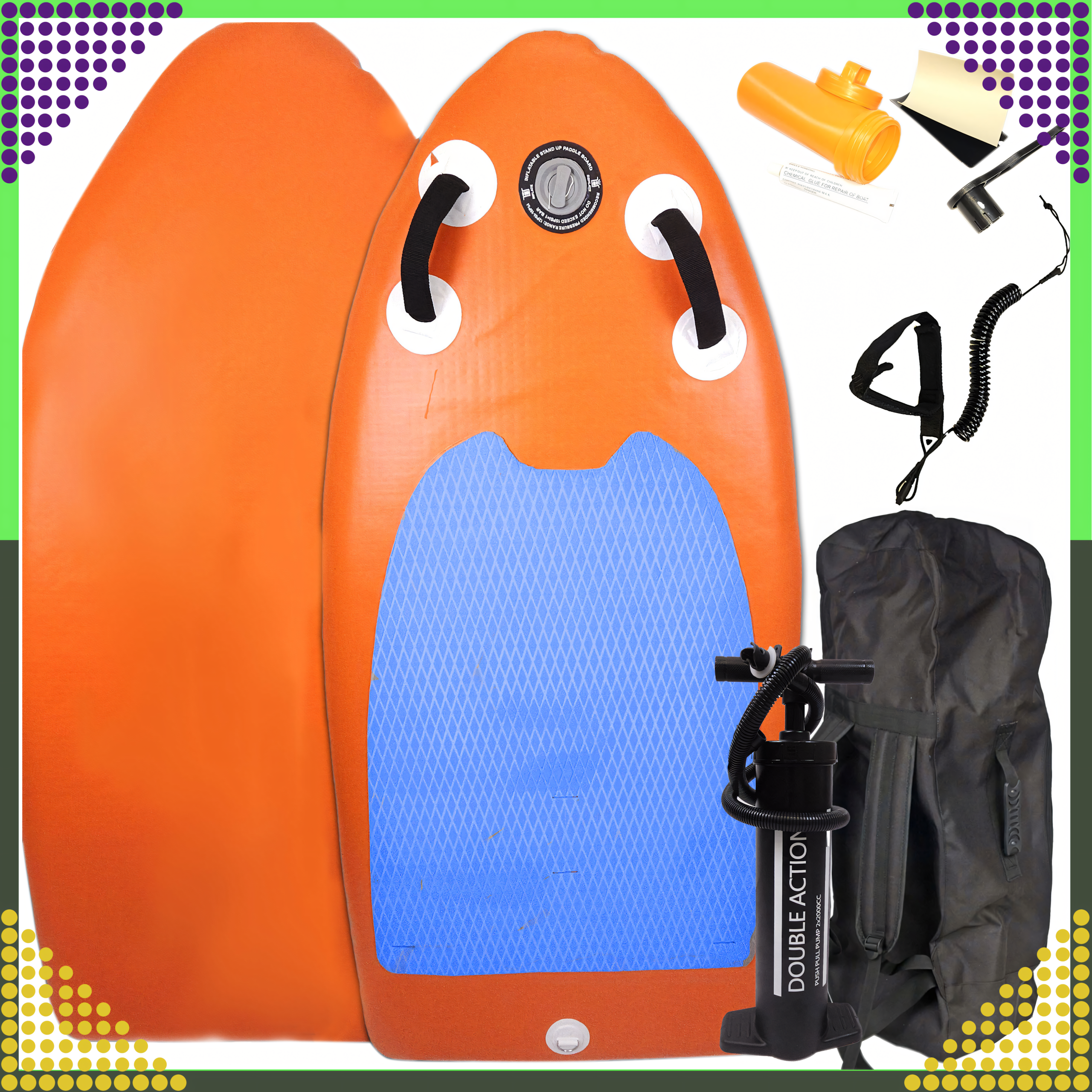 Deska Mini SUP 155 cm Stand Up Paddle Pompowana do Pływania Zestaw + Torba - obrazek 2