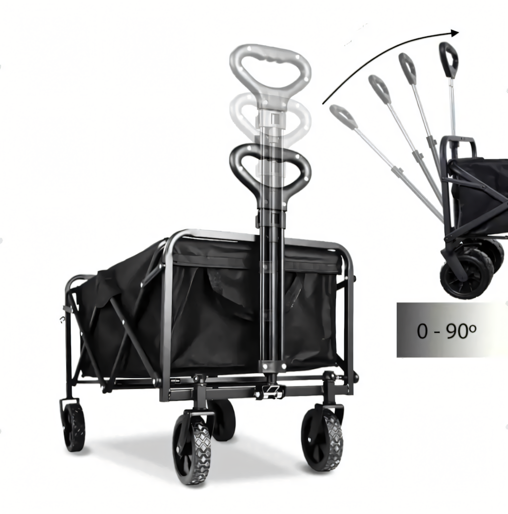 Wózek Turystyczny na drewno Transportowy Ogrodowy Składany Camping Ryby - obrazek 4