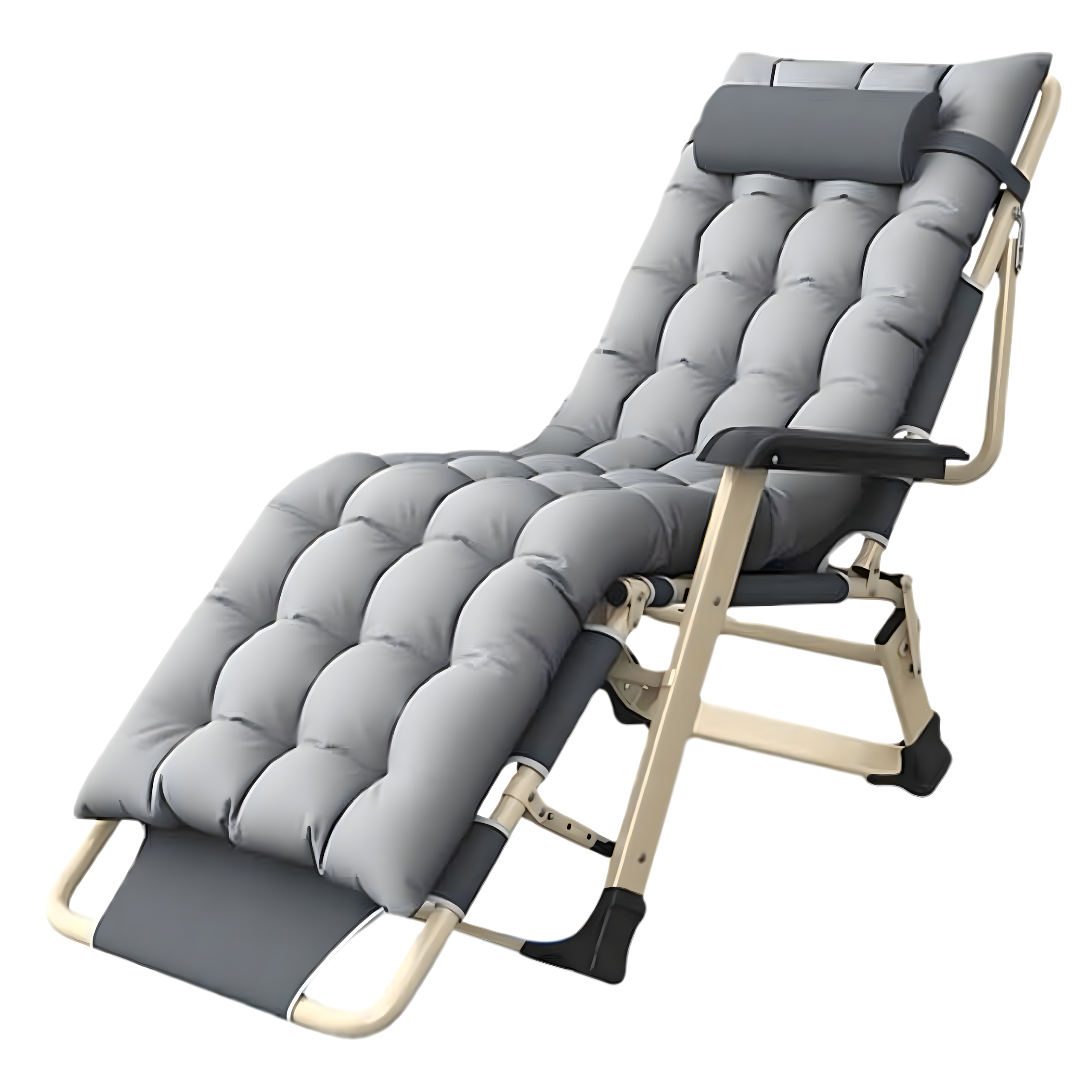 Leżak Leżanka Ogrodowy Plażowy Turystyczny Składany Grawitacyjny Poduszka - obrazek 2