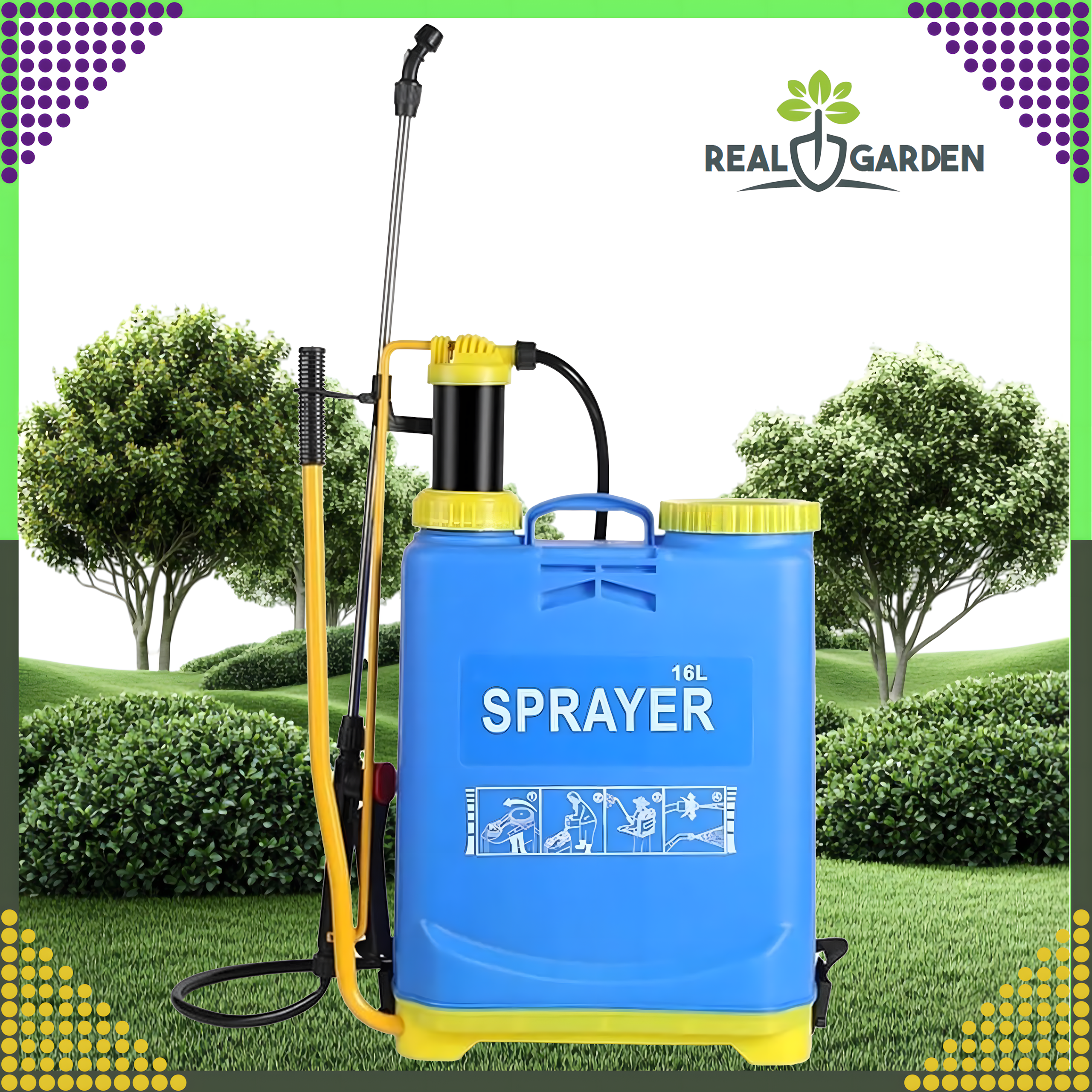 Opryskiwacz 16L Ciśnieniowy Plecakowy Ogrodowy Zraszacz + Lejca + Dysze - obrazek 2