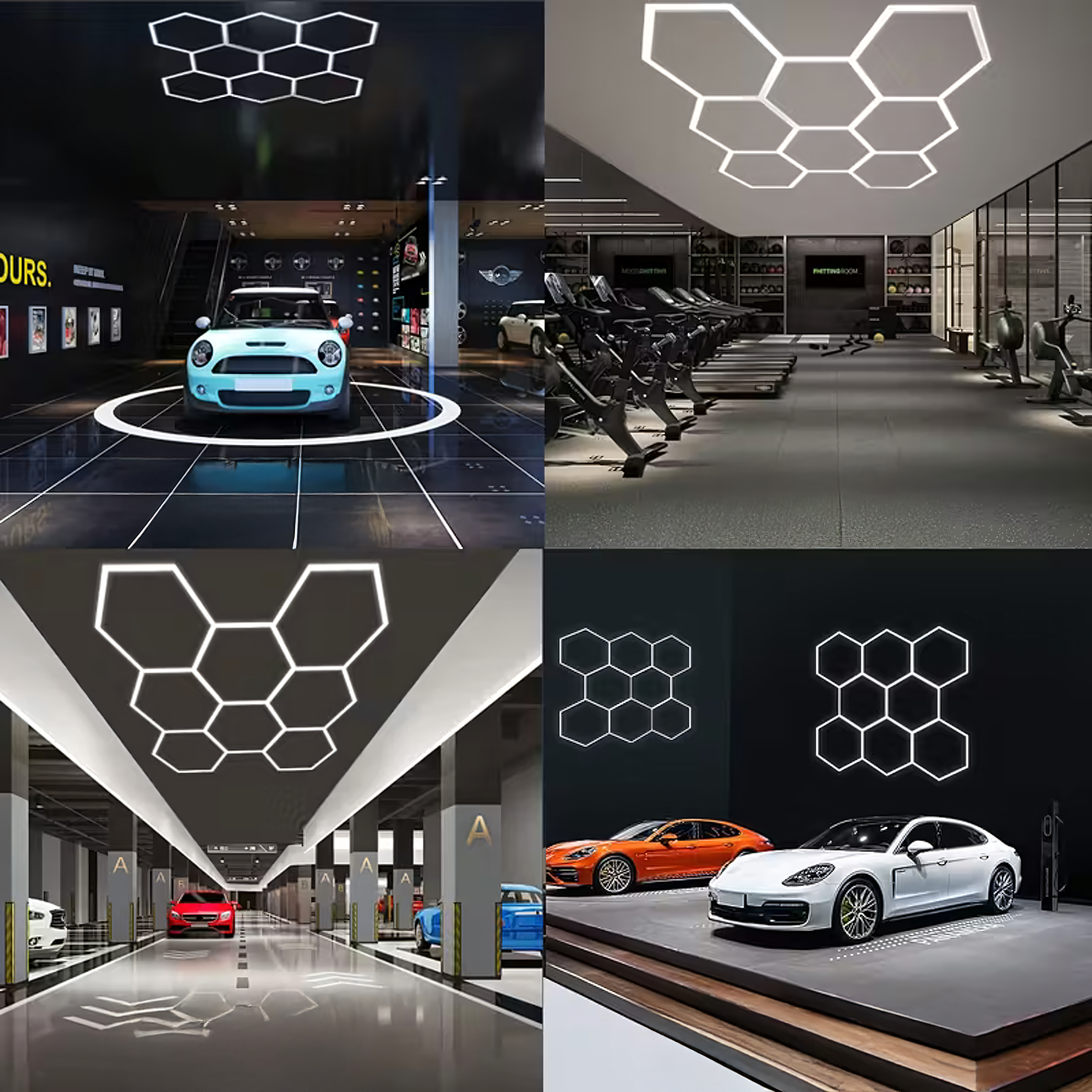 Lampa Led Hexagon Panel Oświetlenie Warsztat Garaż Dom 257x244cm 280W 6500K - obrazek 4