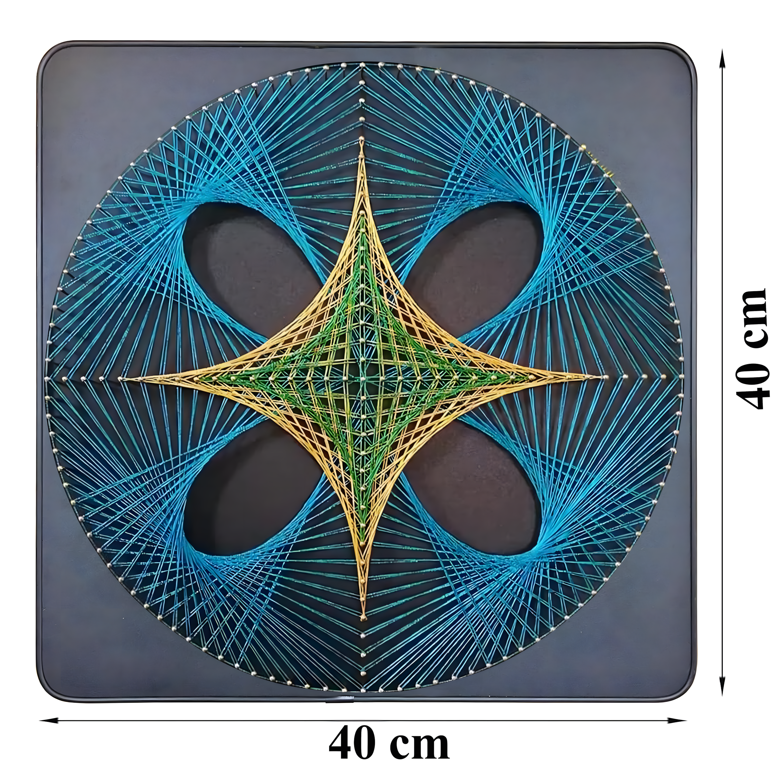 Zestaw Kreatywny Do String Art Przeplatanka Obraz z Nici Ramka 40x40cm - obrazek 5