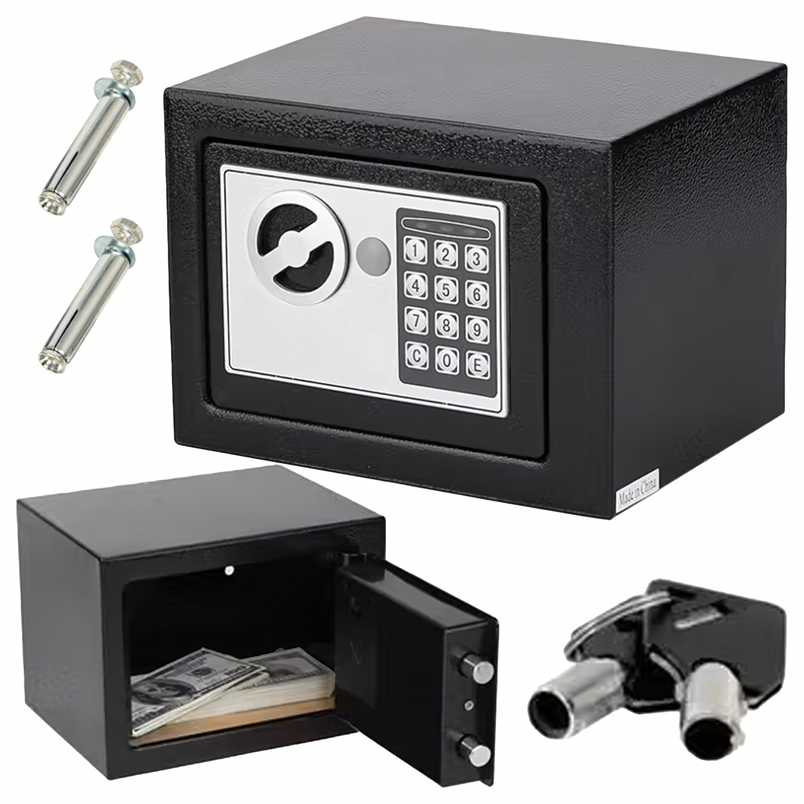 Sejf Domowy Biurowy Kasetka Szyfr Elektroniczny Zamek 17×23x17cm