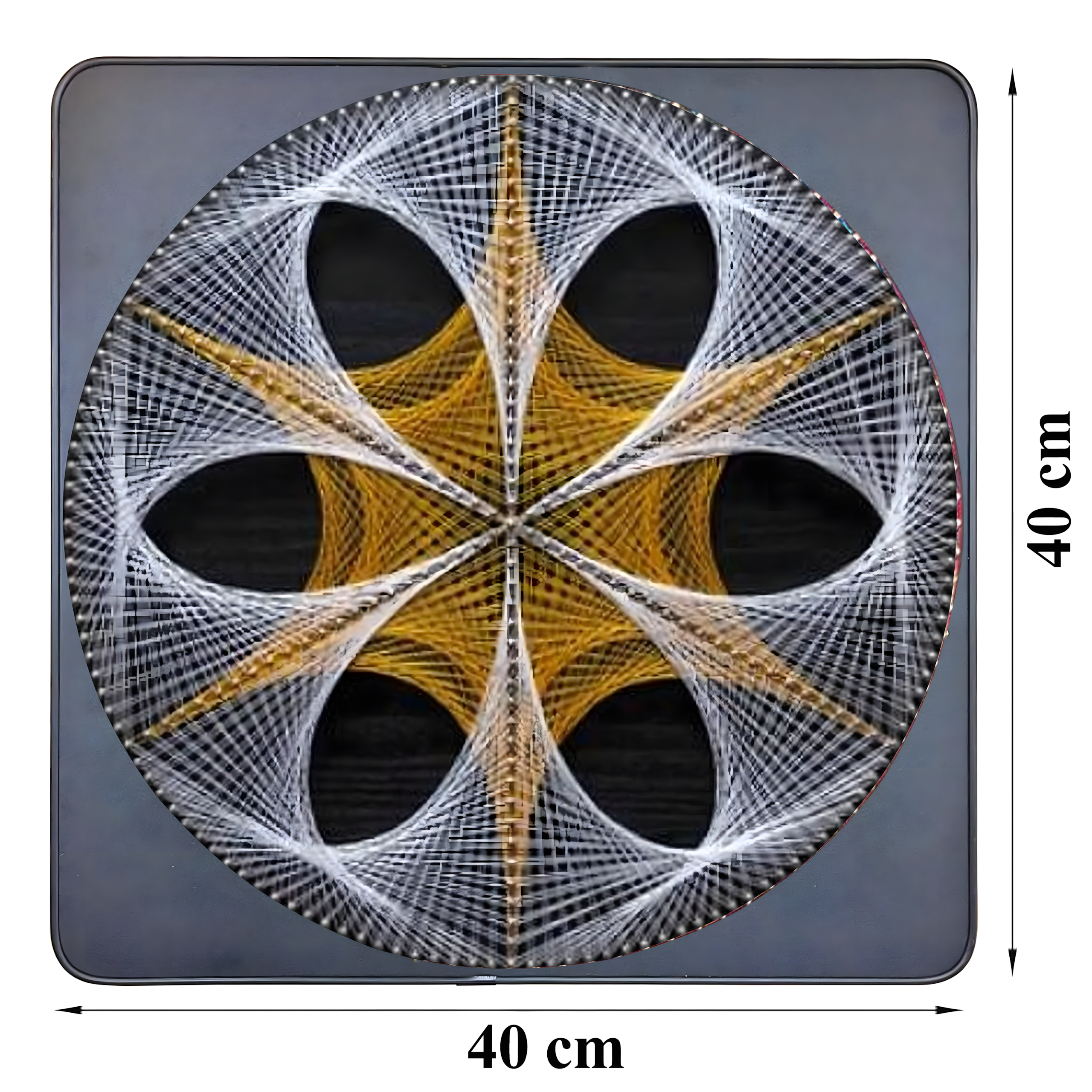 Zestaw Kreatywny Do String Art Przeplatanka Obraz z Nici Ramka 40x40 cm - obrazek 5