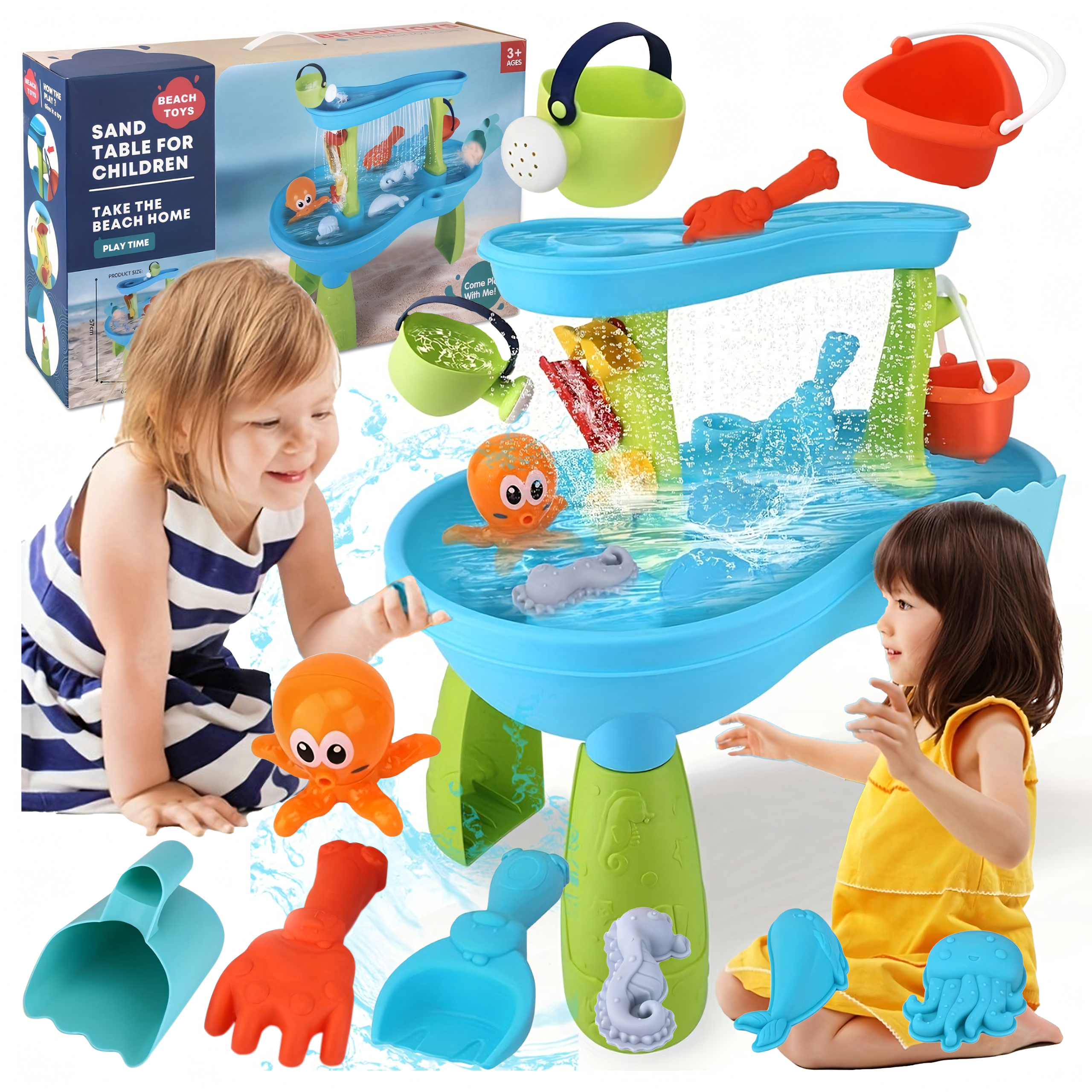 Stolik Wodny Piaskownica Zabawki Do Piasku Wody Wiaderko Dzieci Ogrodu Duży
