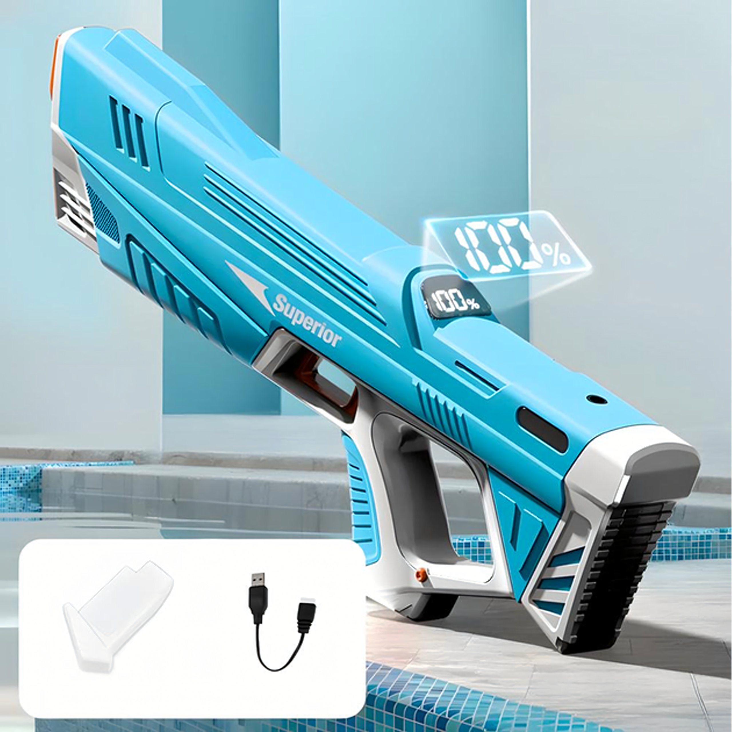 Pistolet Karabin na Wodę Elektryczny Wodny Miotacz dla Dzieci Armatka USB - obrazek 3