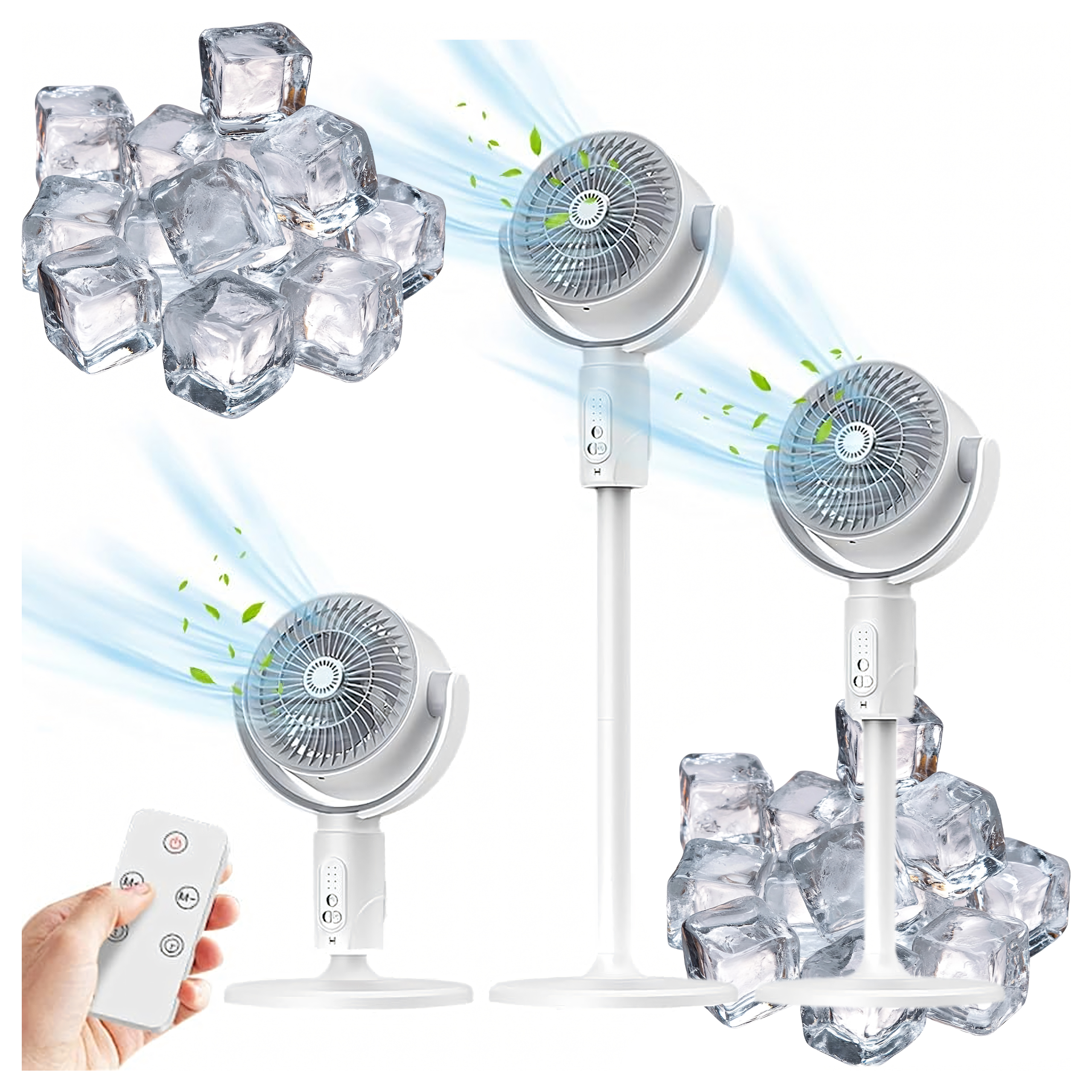 Wiatrak Bezprzewodowy Wentylator Stojący Tarasowy Podłogowy Biurowy Pilot