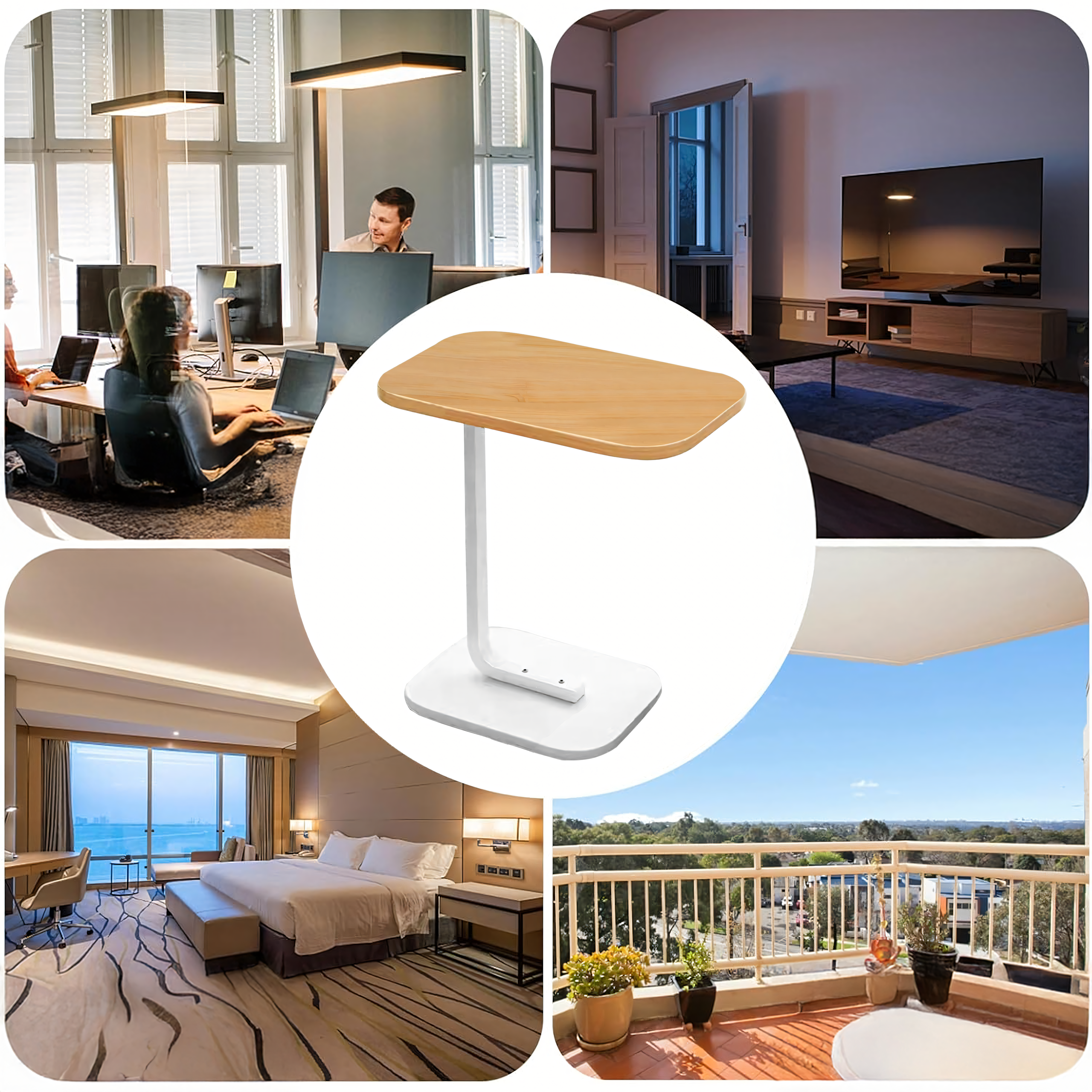 Stolik Kawowy na Kawę Boczny w Kształcie Litery C Nowoczesny do Salonu - obrazek 5