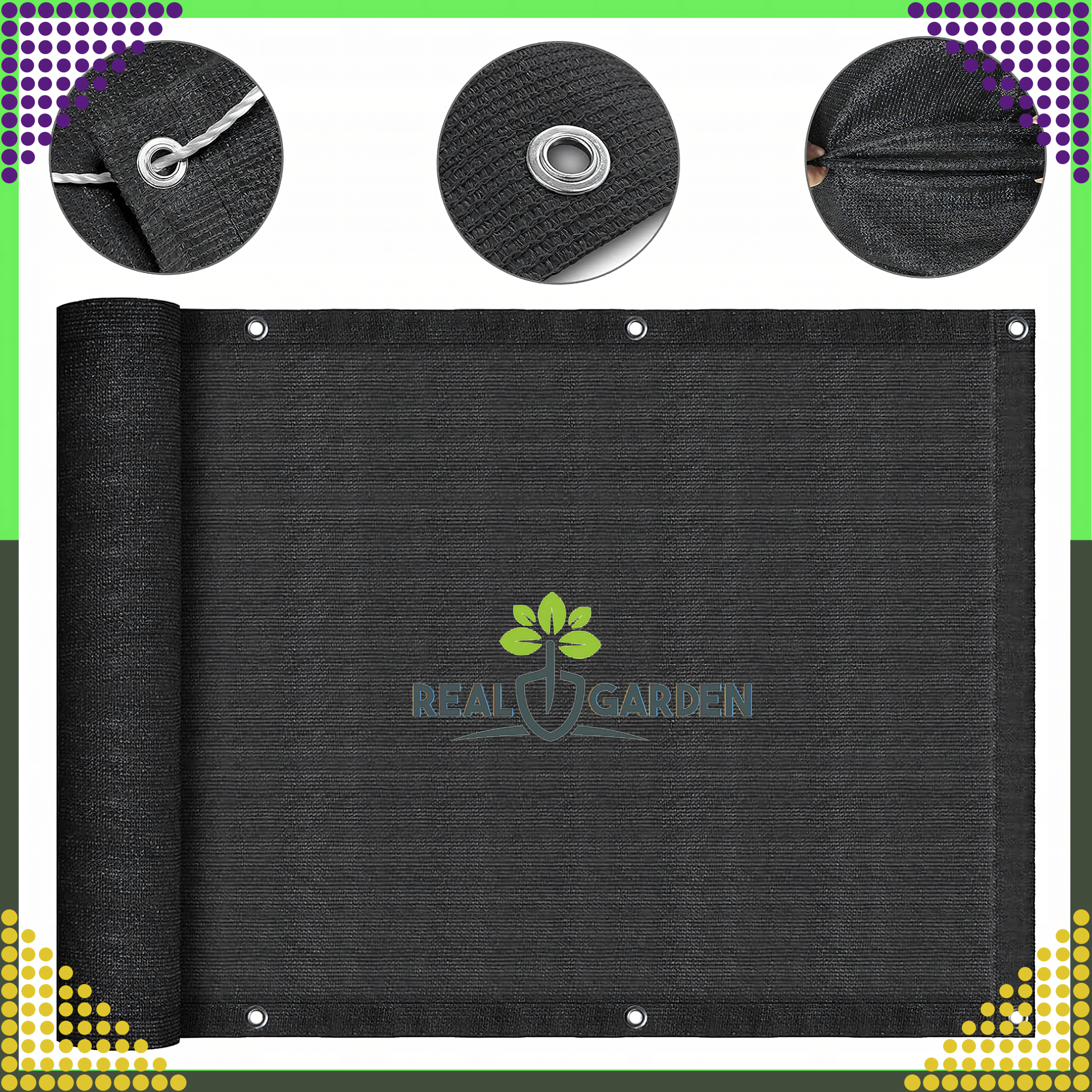 Osłona Balkonowa Mata Tarasowa Siatka na Balkon Taras Płot 1,5x5m UV 95% - obrazek 4