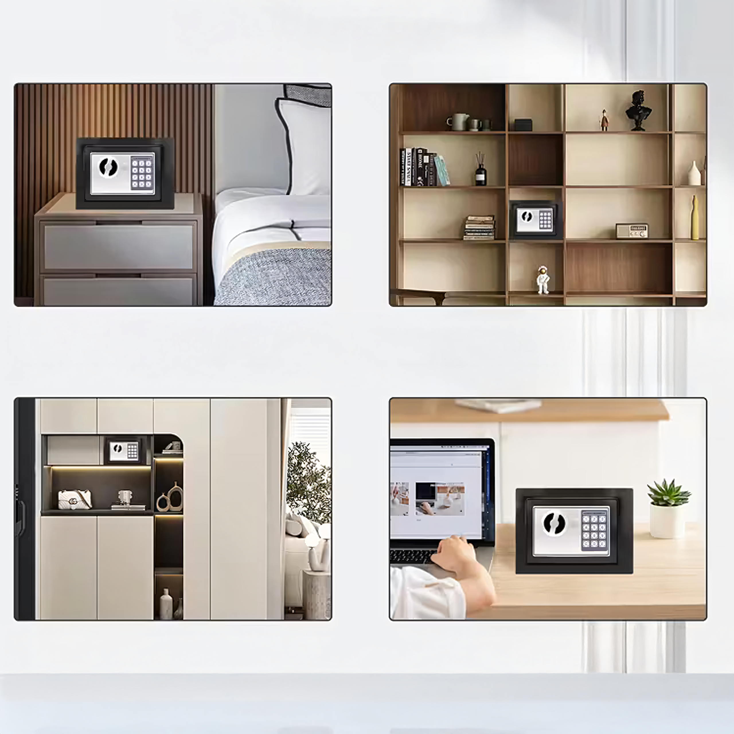 Sejf Domowy Biurowy Kasetka Szyfr Elektroniczny Zamek 17×23x17cm - obrazek 5