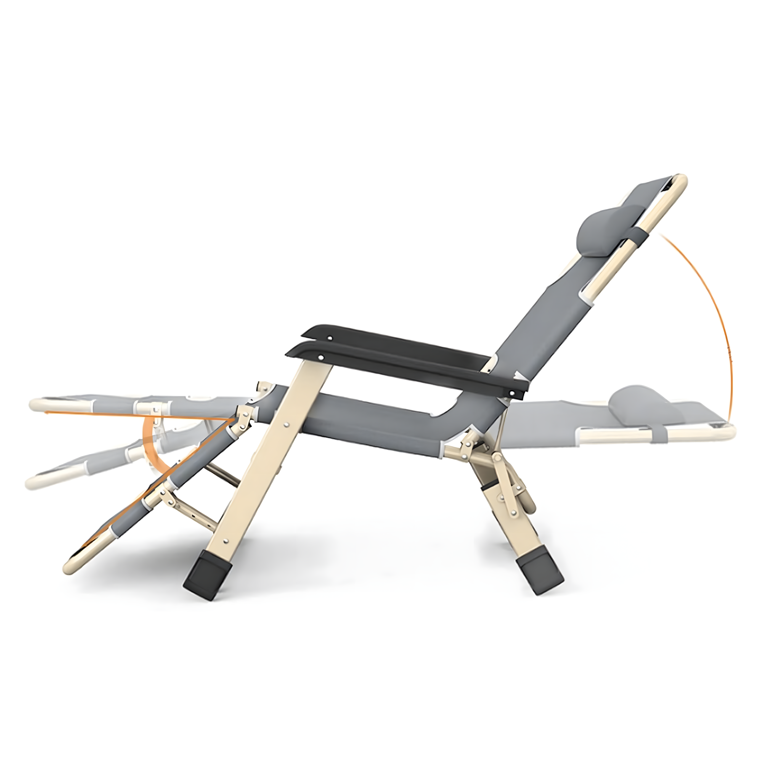 Leżak Leżanka Ogrodowy Plażowy Turystyczny Składany Grawitacyjny Poduszka - obrazek 4