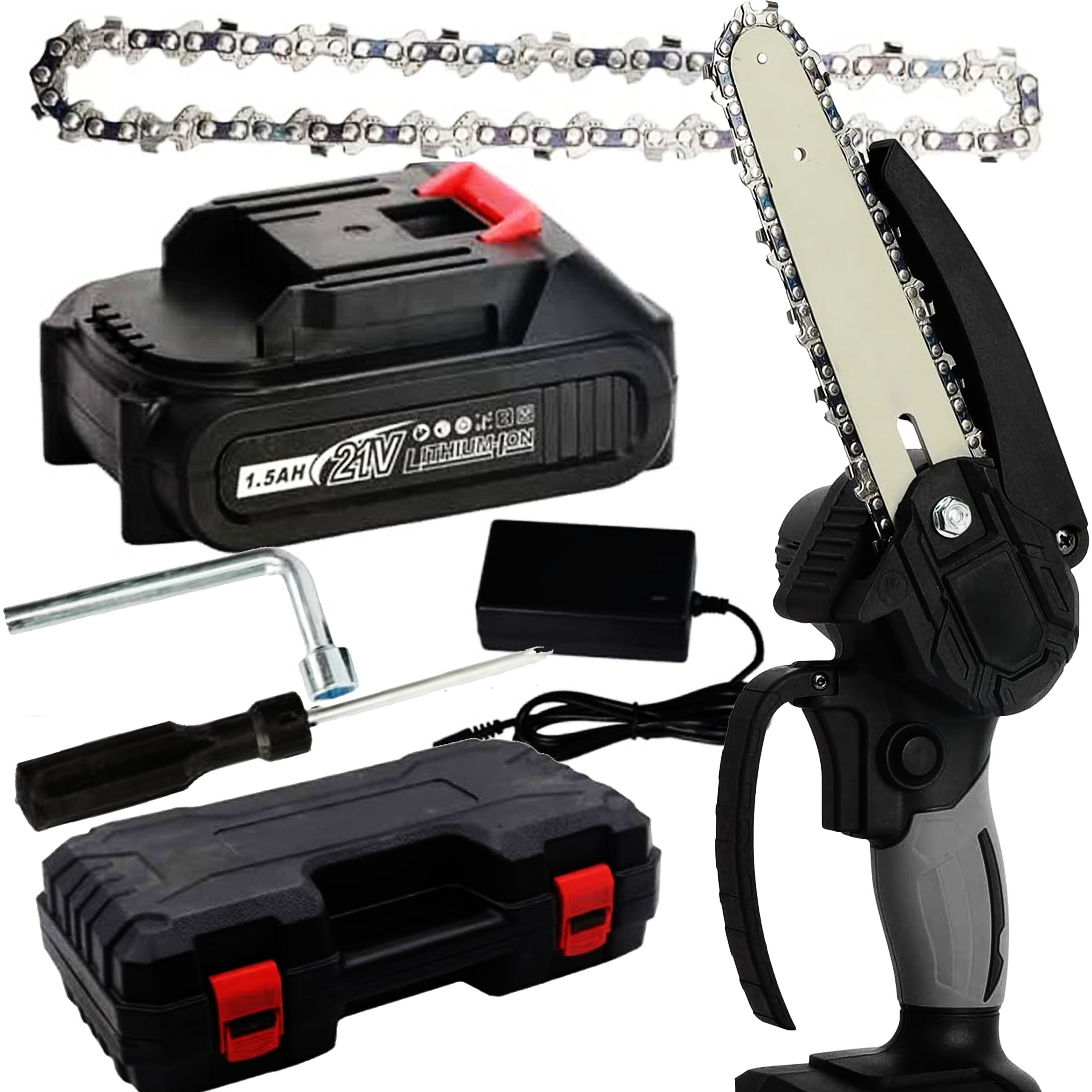 MINI PIŁA ŁAŃCUCHOWA PILARKA DO DREWNA GAŁĘZI AKUMULATOROWA PILARKA Aku 48V - obrazek 4