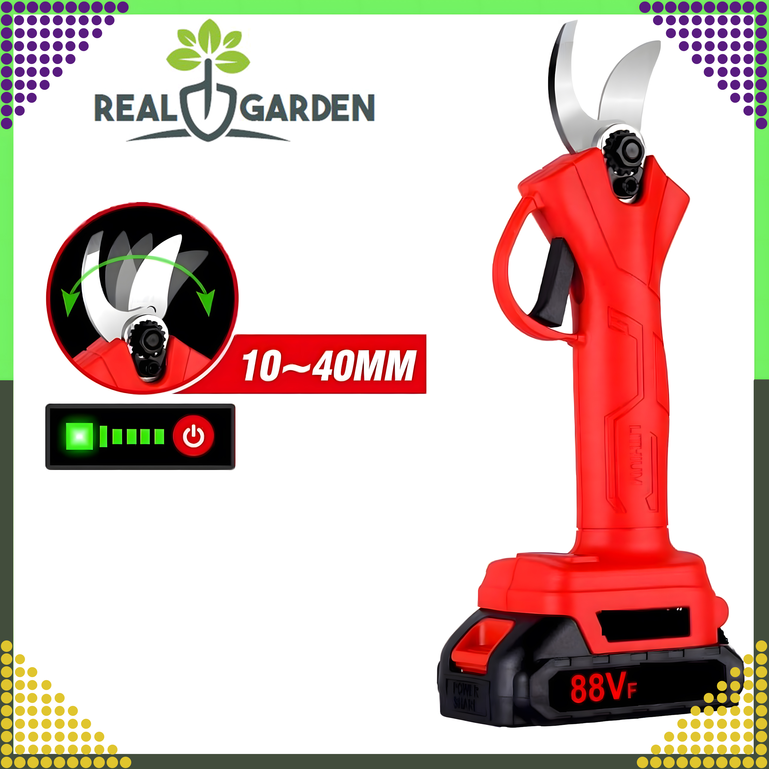 Sekator Ogrodowy Akumulatorowy Elektryczny Nożyce do Ogrodu Akumulator - obrazek 2