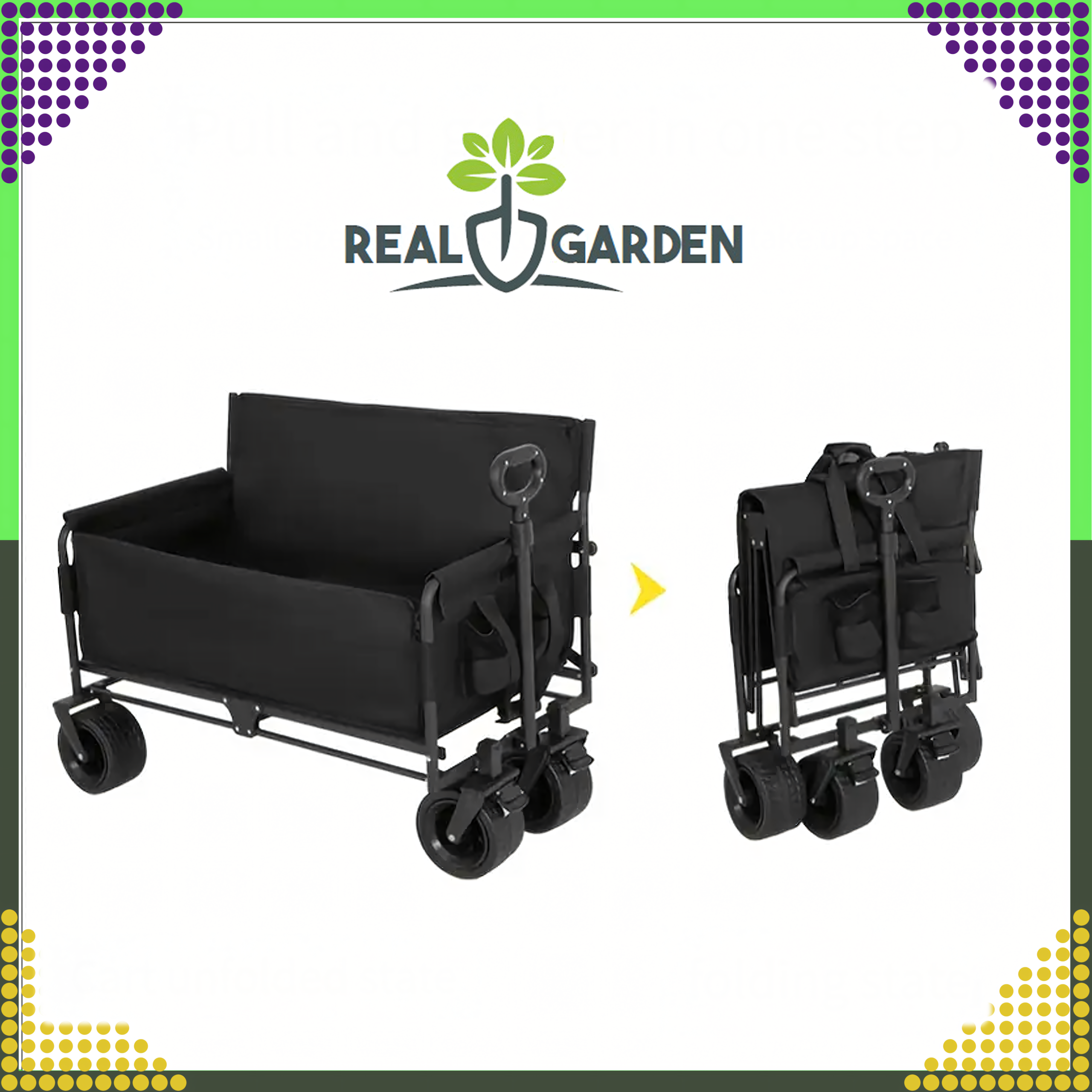 Składany Wózek Ogrodowy PlażoowyTransportowy na Ryby z Siedziskiem Koła XL - obrazek 5