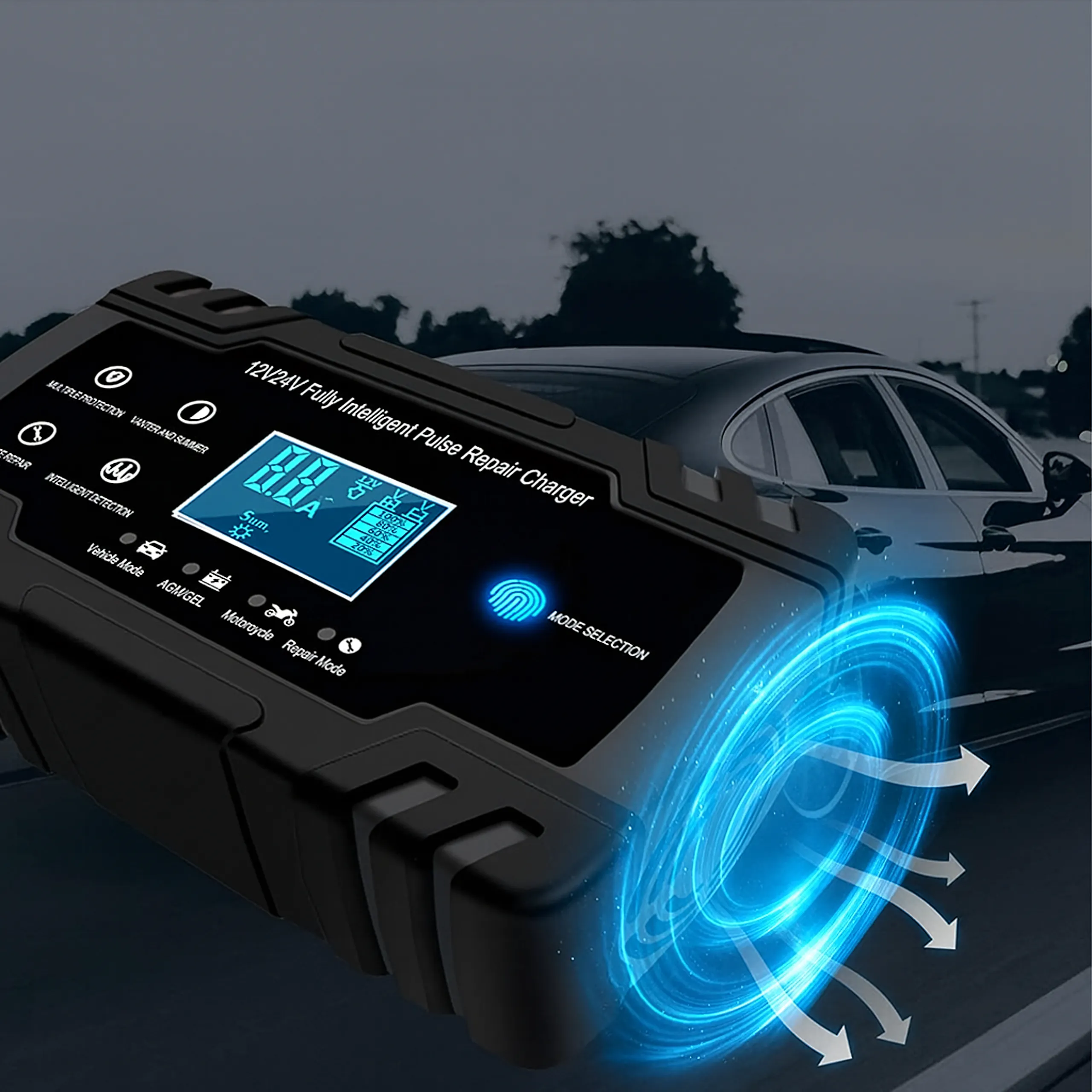 Prostownik Samochodowy Ładowarka Do Akumulatorów 12V 24V - obrazek 16