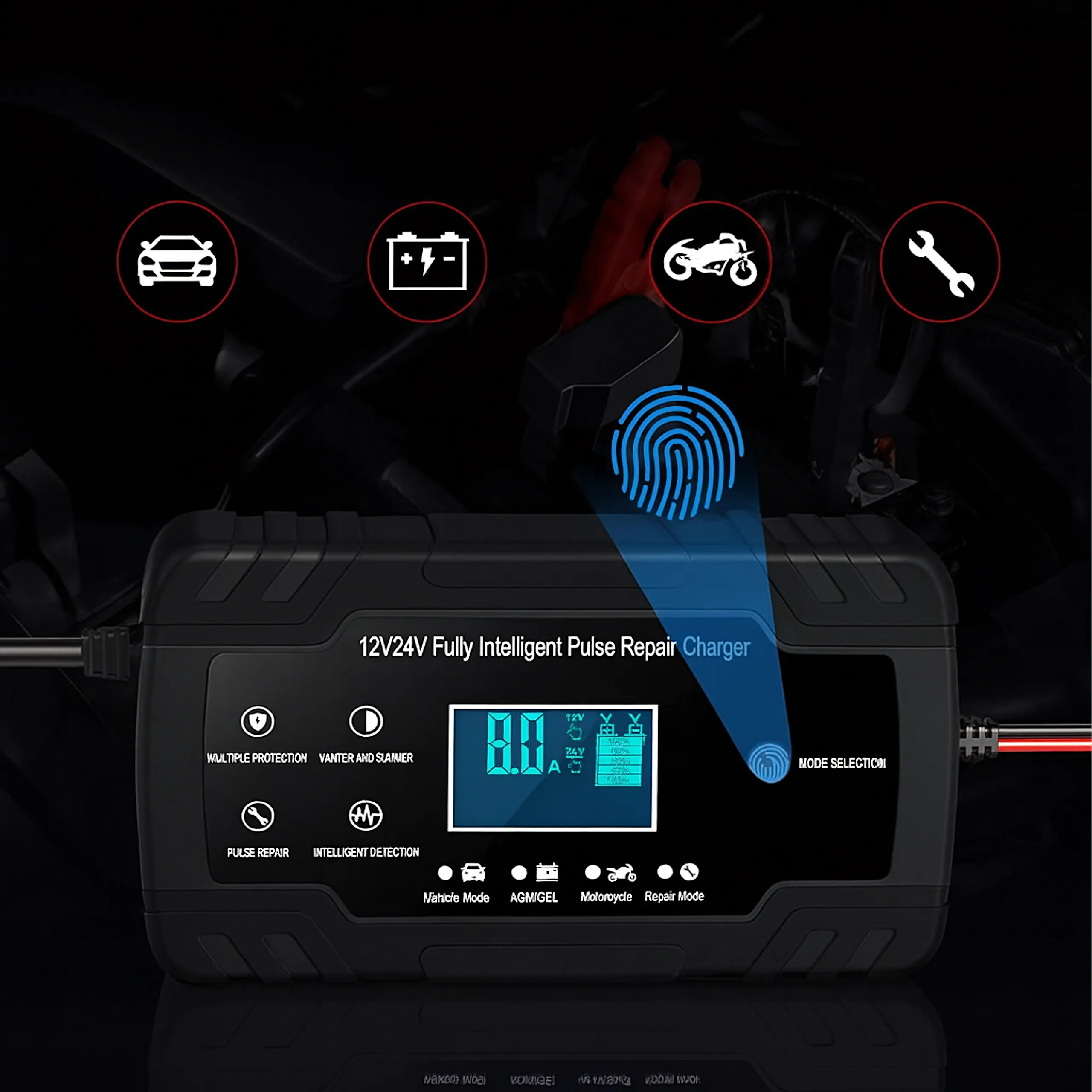 Prostownik Samochodowy Ładowarka Do Akumulatorów 12V 24V - obrazek 17