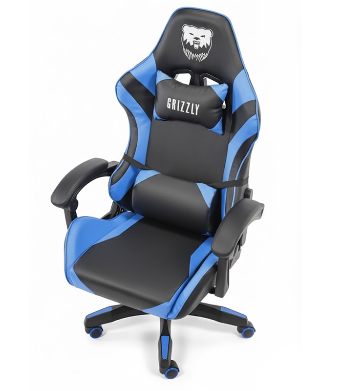 Fotel Gamingowy Obrotowy Regulowany Niebieski - obrazek 2