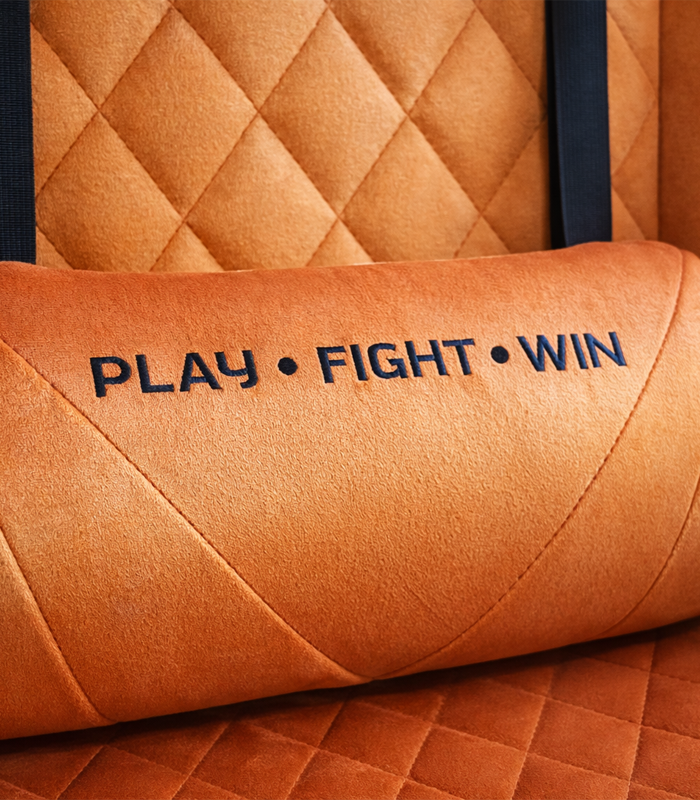 Fotel Gamingowy Obrotowy Regulowany Zamszowy Pomarańczowy - obrazek 5