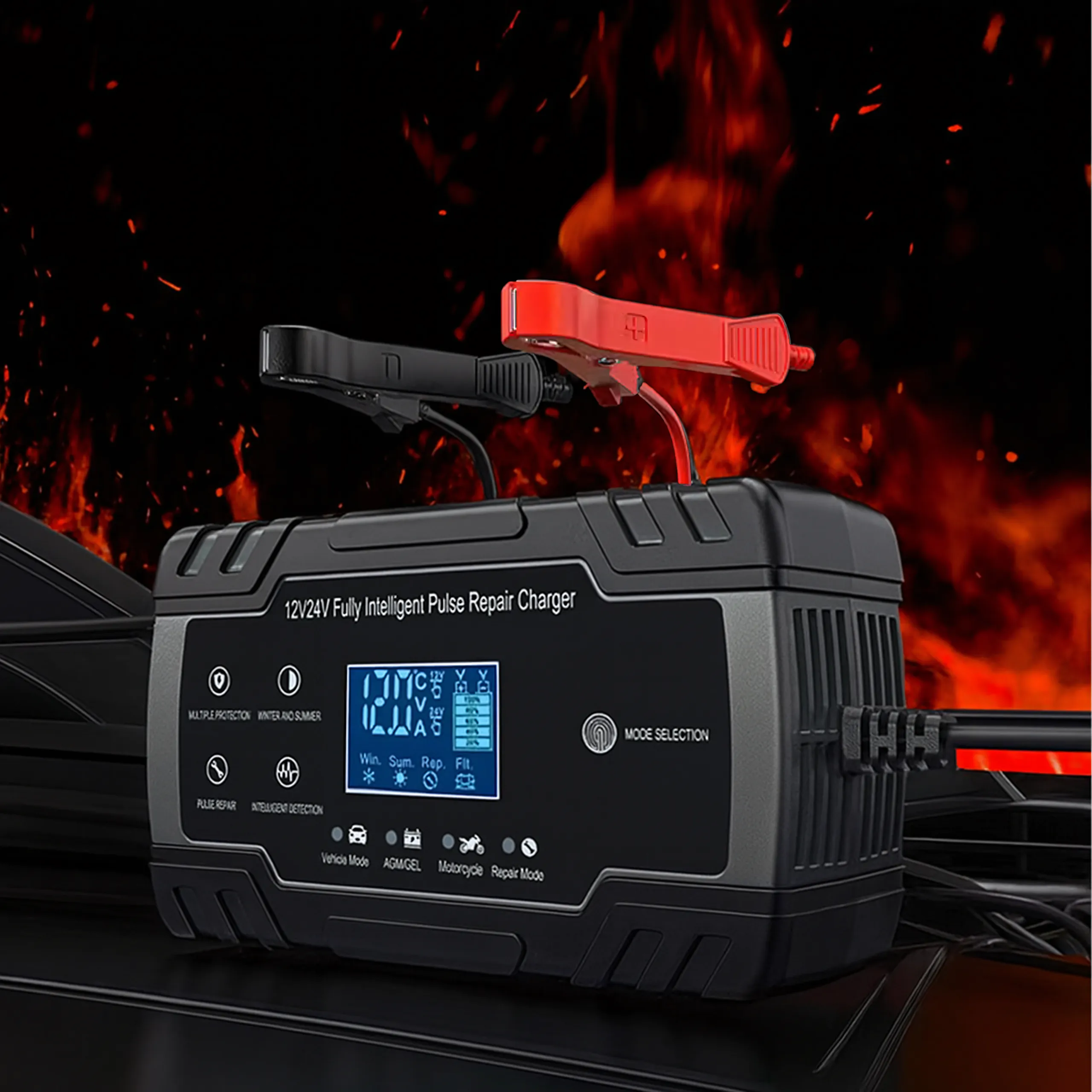 Prostownik Samochodowy Ładowarka Do Akumulatorów 12V 24V - obrazek 8