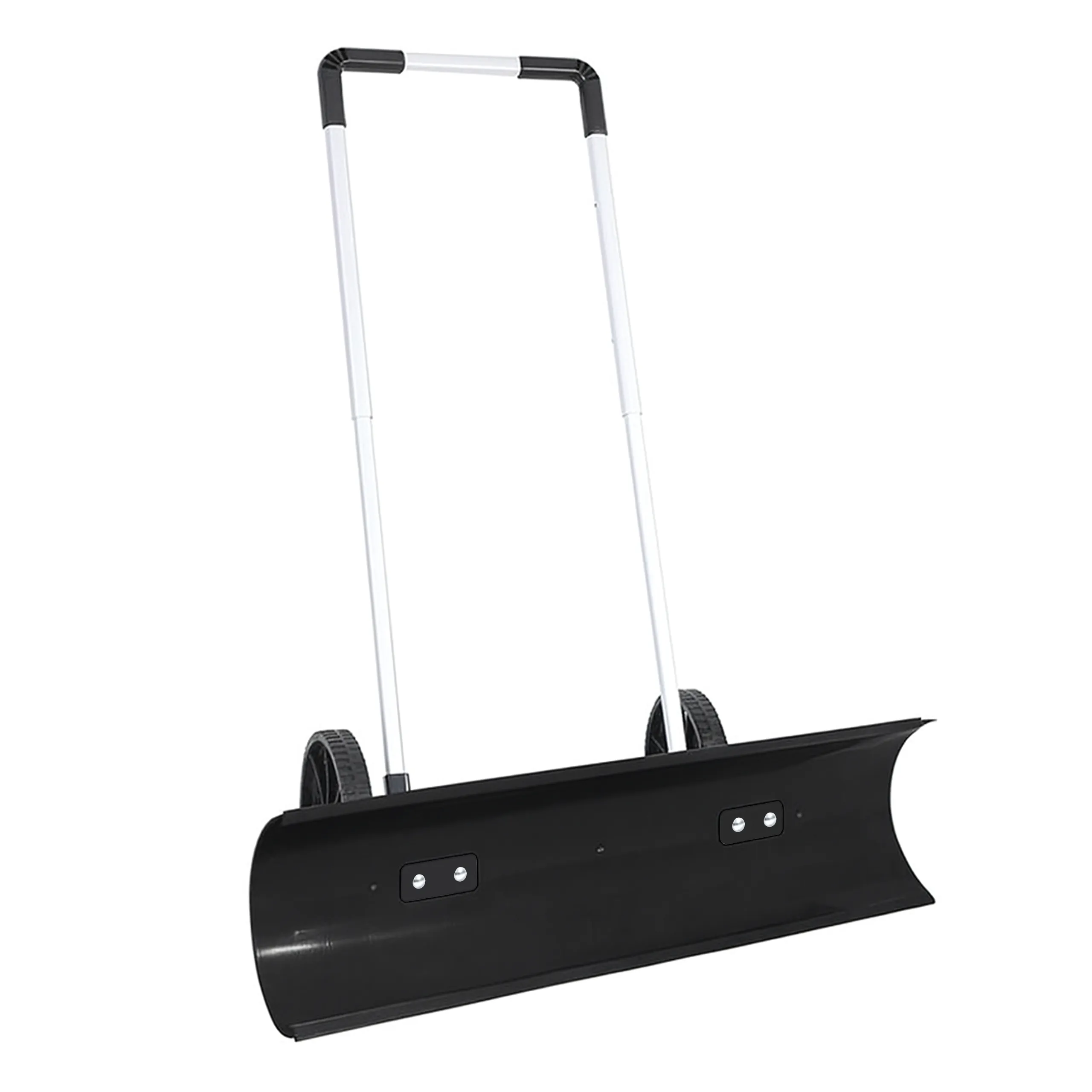 Pług do Śniegu Zgarniacz Odśnieżacz Na Kołach Czarny 95cm - obrazek 2