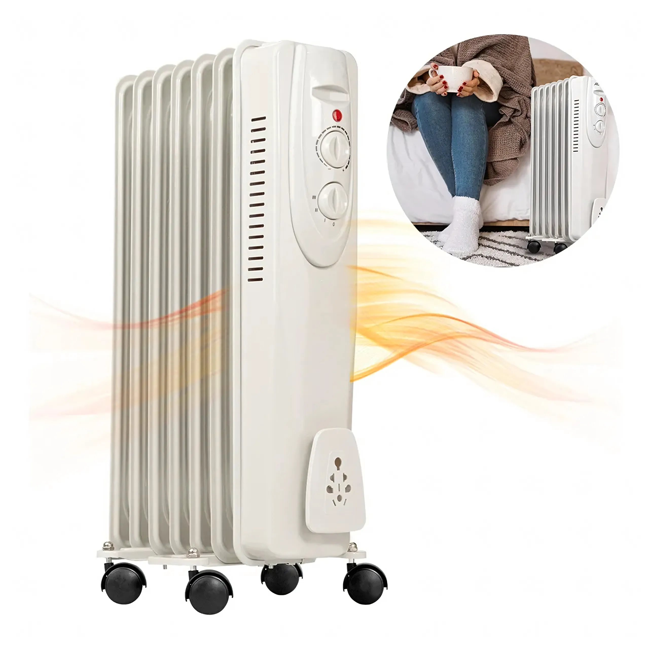 Grzejnik Olejowy Elektryczny Energooszczędny 7 Żeber 1500W - obrazek 5