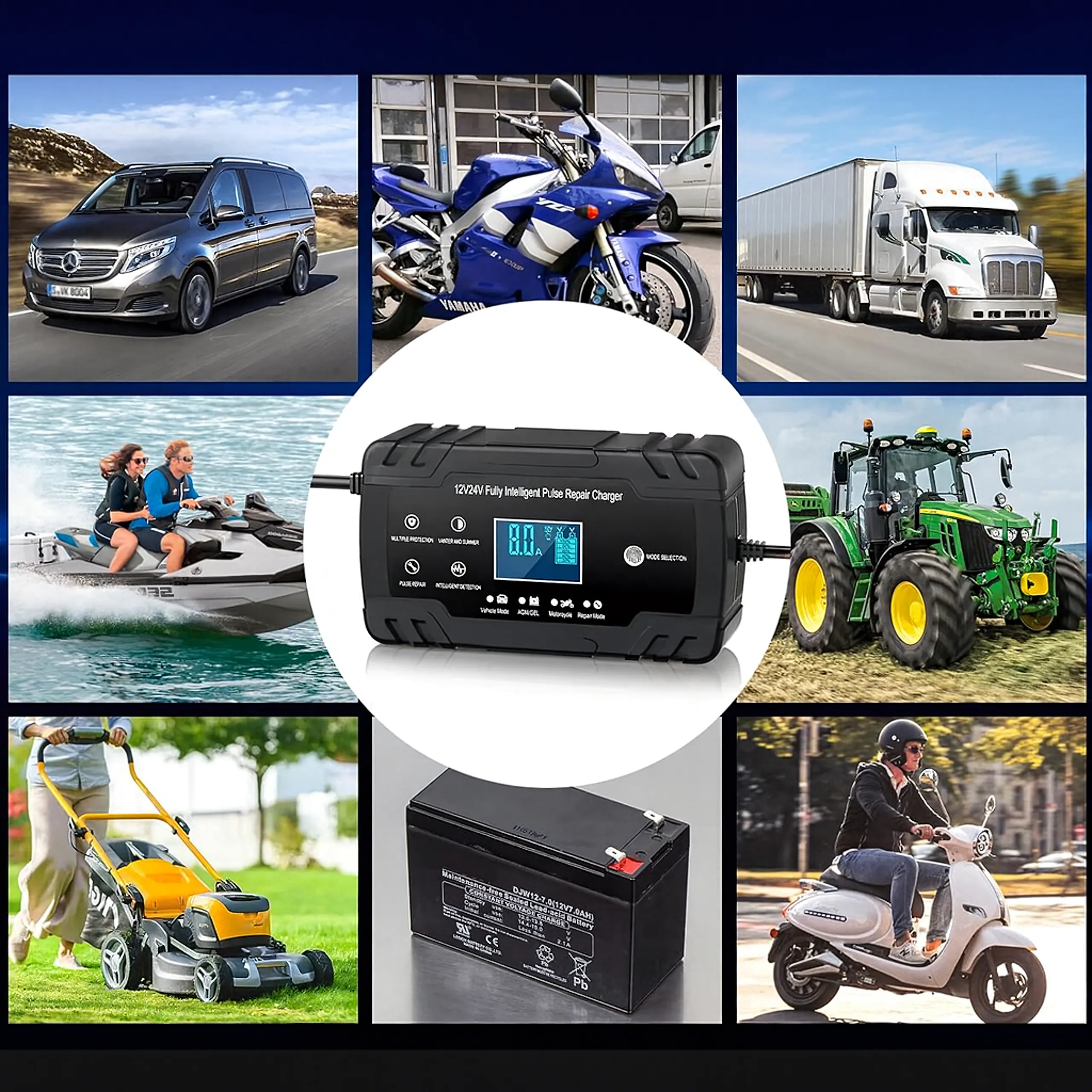 Prostownik Samochodowy Ładowarka Do Akumulatorów 12V 24V - obrazek 4