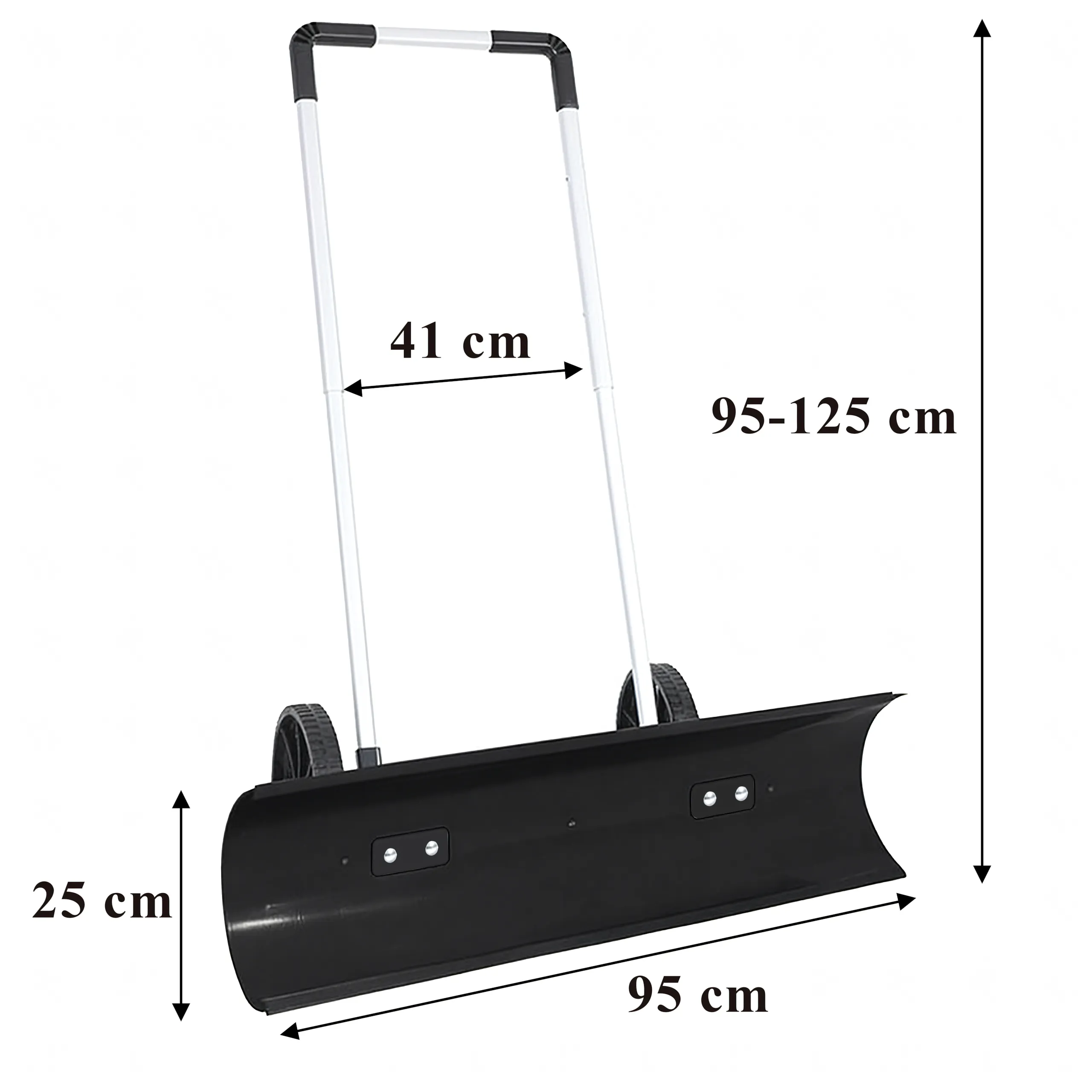 Pług do Śniegu Zgarniacz Odśnieżacz Na Kołach Czarny 95cm - obrazek 5