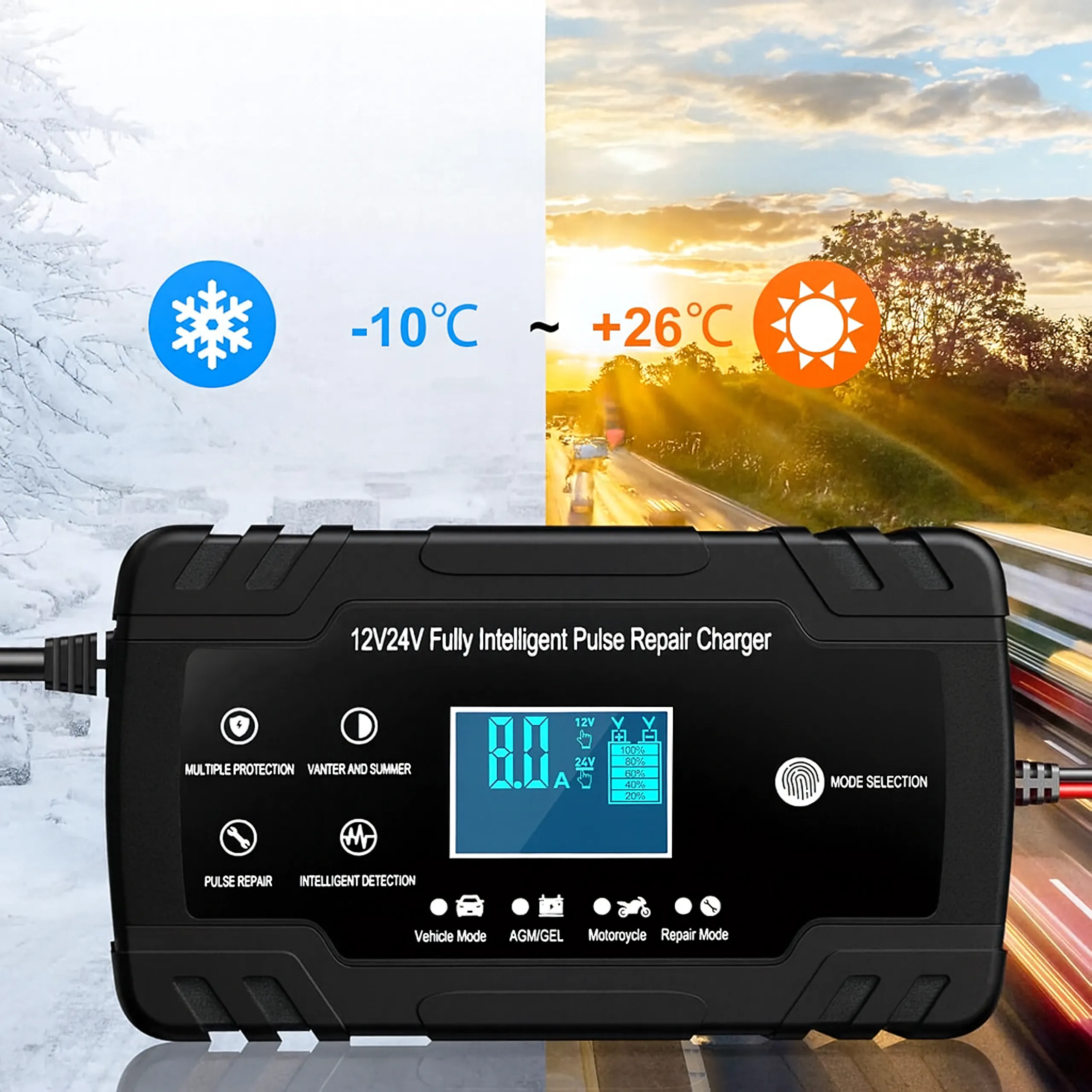 Prostownik Samochodowy Ładowarka Do Akumulatorów 12V 24V - obrazek 5