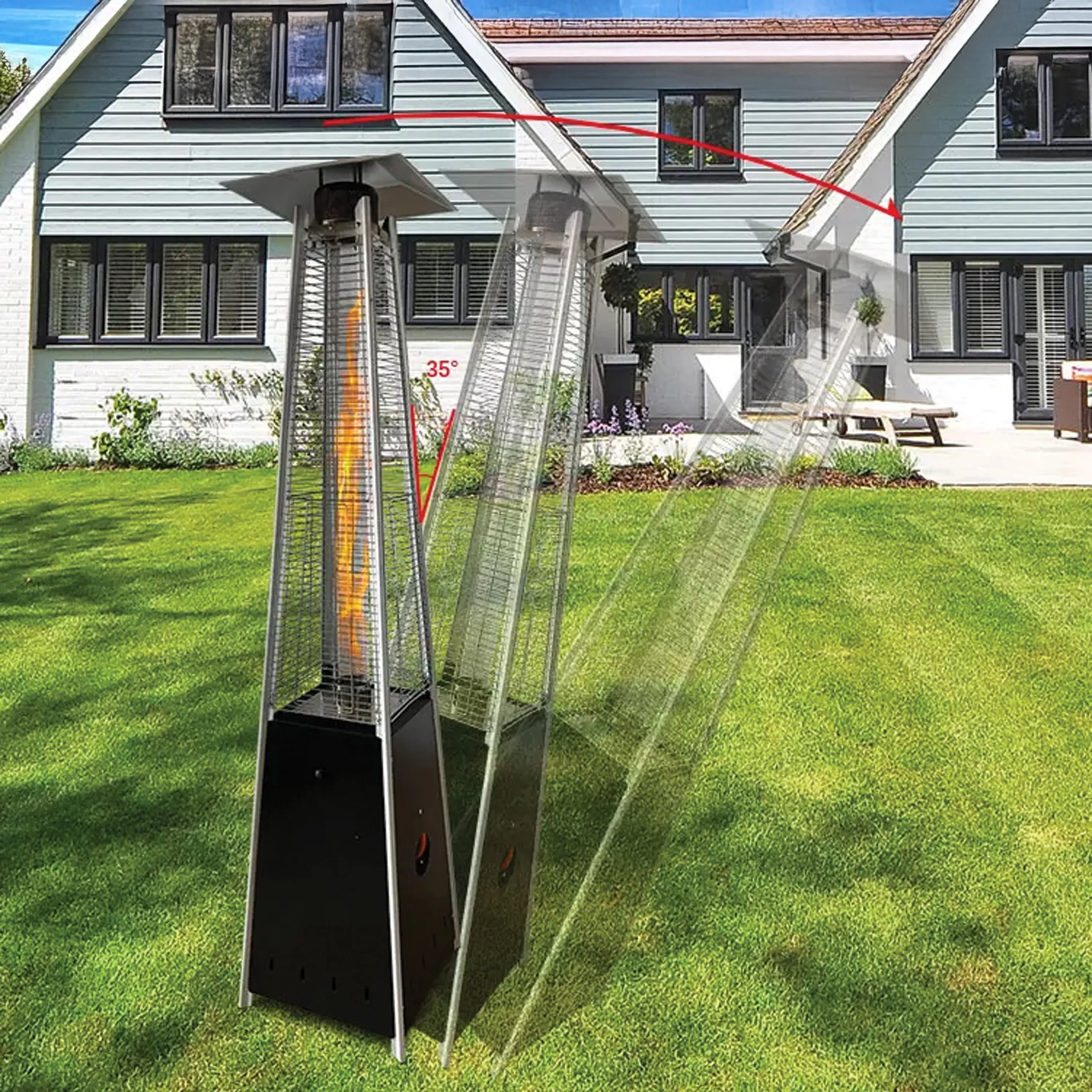 Parasol Grzewczy Gazowy Promiennik Ogrzewacz 13kW 227cm - obrazek 11