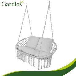 Huśtawka Ogrodowa Bocianie Gniazdo Dwuosobowa z Poduszką Szara 300kg - obrazek 2