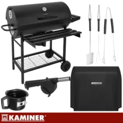 Grill Ogrodowy Węglowy z Pokrywą Kaminer 108x67x96cm + Akcesoria - obrazek 5