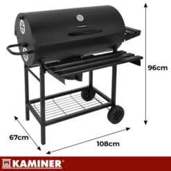 Grill Ogrodowy Węglowy z Pokrywą Kaminer 108x67x96cm + Akcesoria - obrazek 6