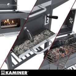 Grill Ogrodowy Węglowy z Pokrywą Kaminer 105x110x50cm + Akcesoria - obrazek 11