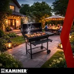 Grill Ogrodowy Węglowy z Pokrywą Kaminer 108x67x96cm + Akcesoria - obrazek 10