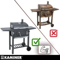 Grill Ogrodowy Węglowy z Pokrywą Kaminer 105x110x50cm + Akcesoria - obrazek 13