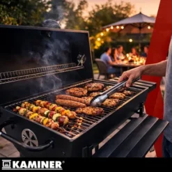 Grill Ogrodowy Węglowy z Pokrywą Kaminer 108x67x96cm + Akcesoria - obrazek 11