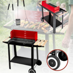 Grill Ogrodowy Węglowy z Pokrywą Na Kółkach + Akcesoria - obrazek 5