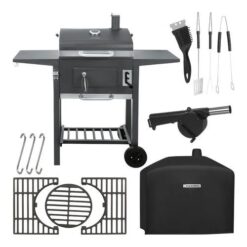 Grill Ogrodowy Węglowy z Pokrywą Kaminer 105x110x50cm + Akcesoria - obrazek 3