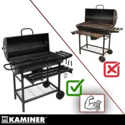 Grill Ogrodowy Węglowy z Pokrywą Kaminer 108x67x96cm + Akcesoria - obrazek 9