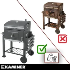 Grill Ogrodowy Węglowy z Pokrywą Kaminer 120x116x55cm + Akcesoria - obrazek 11