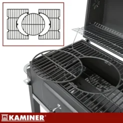 Grill Ogrodowy Węglowy z Pokrywą Kaminer 120x116x55cm + Akcesoria - obrazek 7