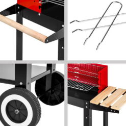Grill Ogrodowy Węglowy z Pokrywą Na Kółkach + Akcesoria - obrazek 3