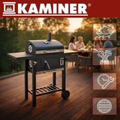 Grill Ogrodowy Węglowy z Pokrywą Kaminer 105x110x50cm + Akcesoria - obrazek 14